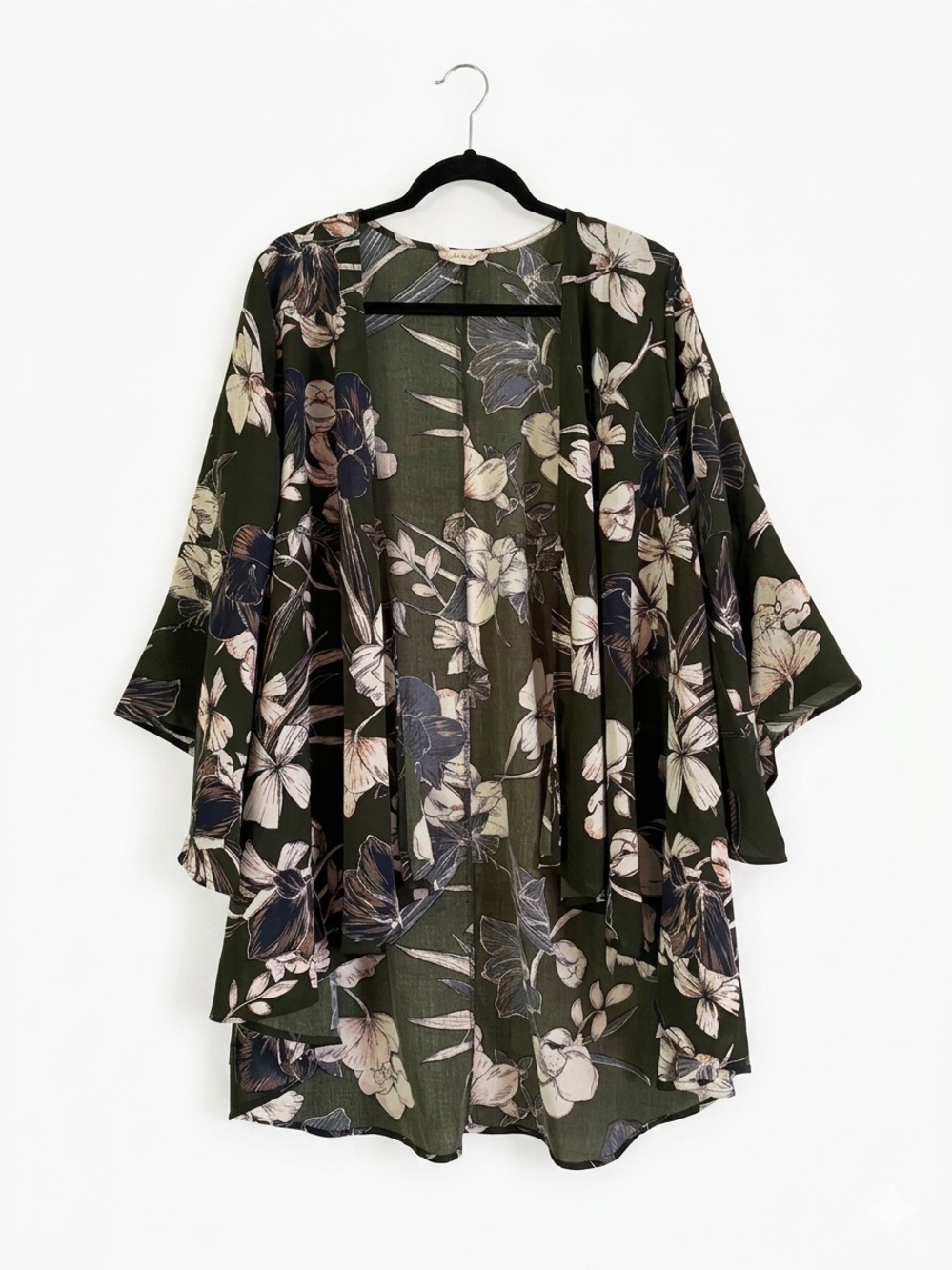 Altar'd State Women’s Floral Open-Front Kimono Cover-Up Size Large Chiffon